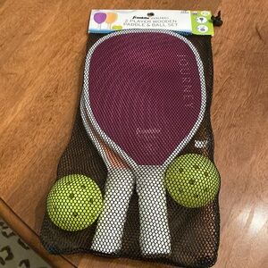 NEW FRANKLIN PICKLEBALL 2 PLAYER WOODEN PADDLE & BALL SET